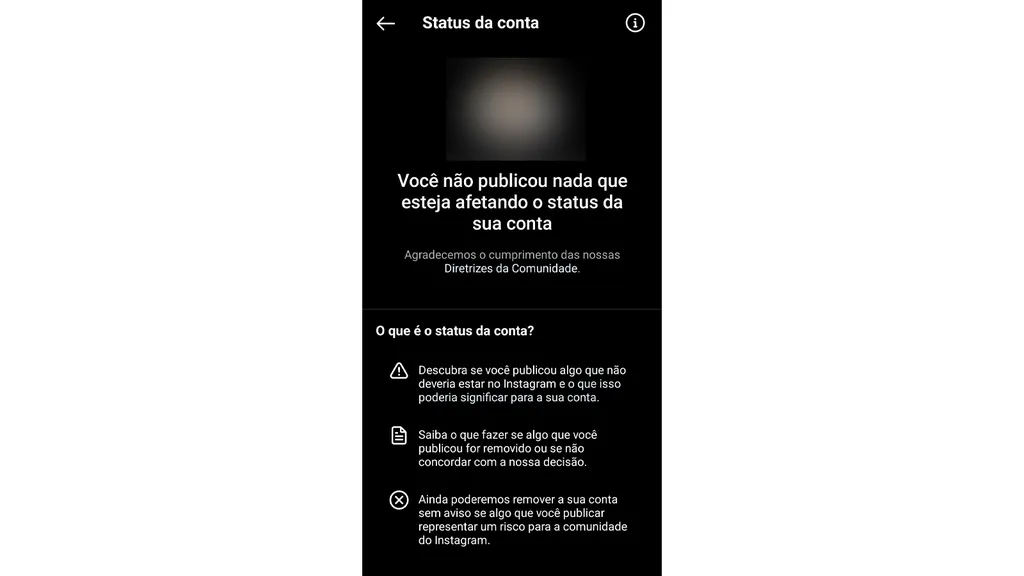 Se tiver um post excluído, o Instagram mostrará nesta tela, o que pode ser um indicativo de denúncia (Imagem: Alveni Lisboa/Canaltech)