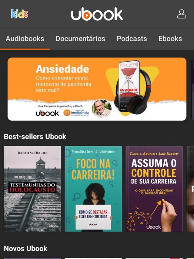 Ubook: plataforma de audiobooks é uma das mais famosas atualmente (Captura de tela: Ariane Velasco)