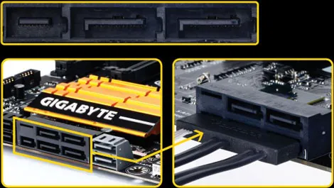 O SATA Express está muito mais para um tipo de cabo do que formato de SSD (Imagem: Divulgação/Gigabyte)