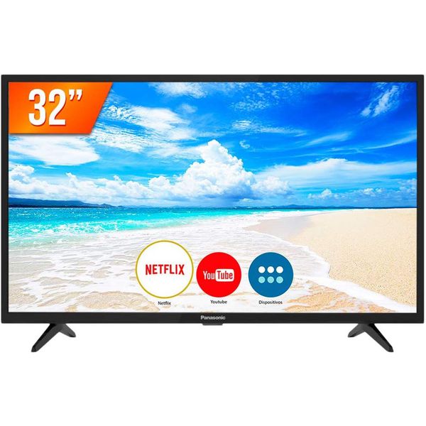 R$ 749 em 10x - Smart TV LED HD 32” Panasonic Media Player 2 HDMI 2 USB TC-32FS500B