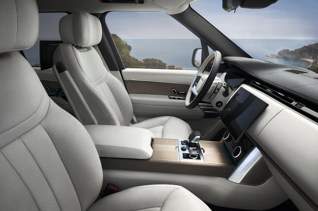Interior luxuoso e tecnológico do maior SUV da Land Rover (Imagem: Divulgação/ Jaguar Land Rover)
