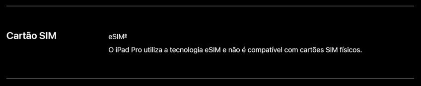 iPad Air Pro 2024 eSIM Site Brasil