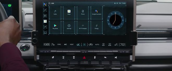 O Hummer elétrico e a interface antiga do Android Automotive (Imagem: Reprodução/Google)