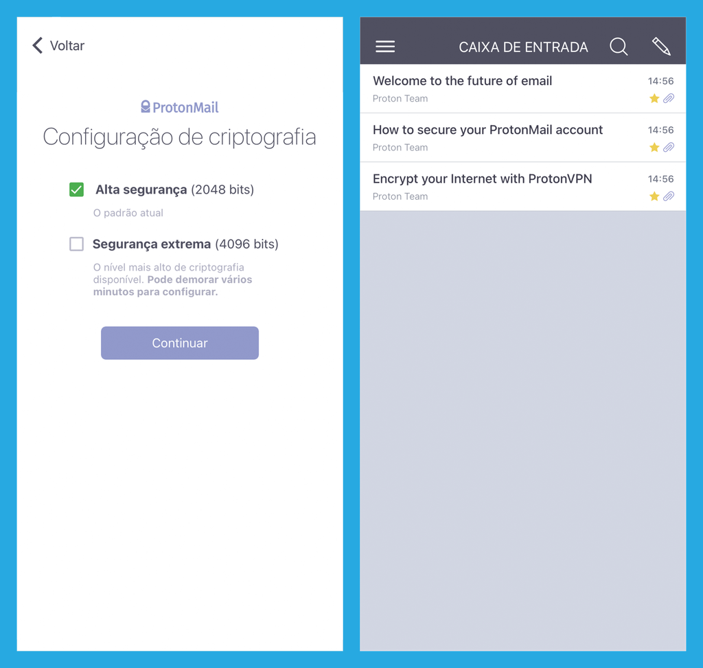 ProtonMail possui criptografia de ponta a ponta (Imagem: André Magalhães/Captura de tela)