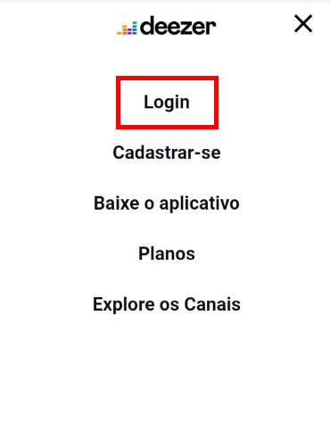 Com o menu aberto, clique em "Login" (Captura de tela: Matheus Bigogno)