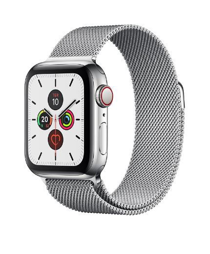 Apple Watch Series 5 de aço inoxidável com pulseira milanês (Imagem: Apple)
