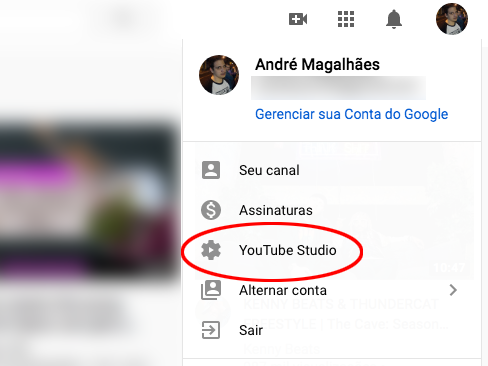 Abra o YouTube Studio (Foto: Reprodução/André Magalhães)