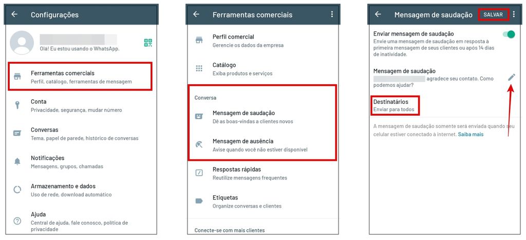 Configure uma mensagem automática no WhatsApp Business (Imagem: Captura de tela/Rodrigo Folter/Canaltech)