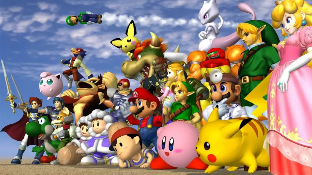 Super Smash Bros. Melee conta com 25 personagens jogáveis, de várias franquias da casa (Foto: Divulgação/Nintendo)