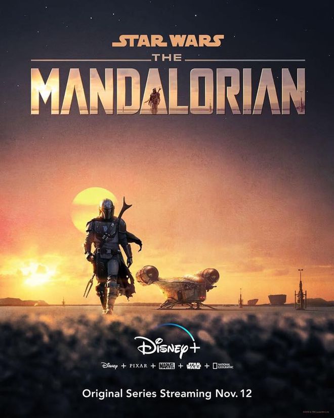 Pôster da série The Mandalorian, que chega nos EUA em 12 de novembro (Foto: Reprodução/Facebook)