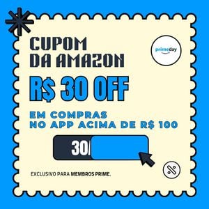 Cupom Amazon: R$ 30 OFF em compras acima de R$ 100, válido somente no APP em produtos vendidos e enviados pela Amazon | EXCLUSIVO AMAZON PRIME