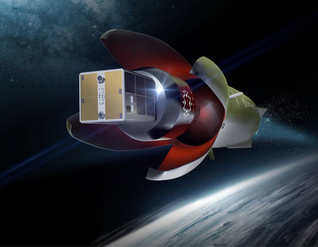 Concepção artística de como o primeiro estágio se abrirá no espaço para entregar cargas úteis (Imagem: Reprodução/Rocket Lab))