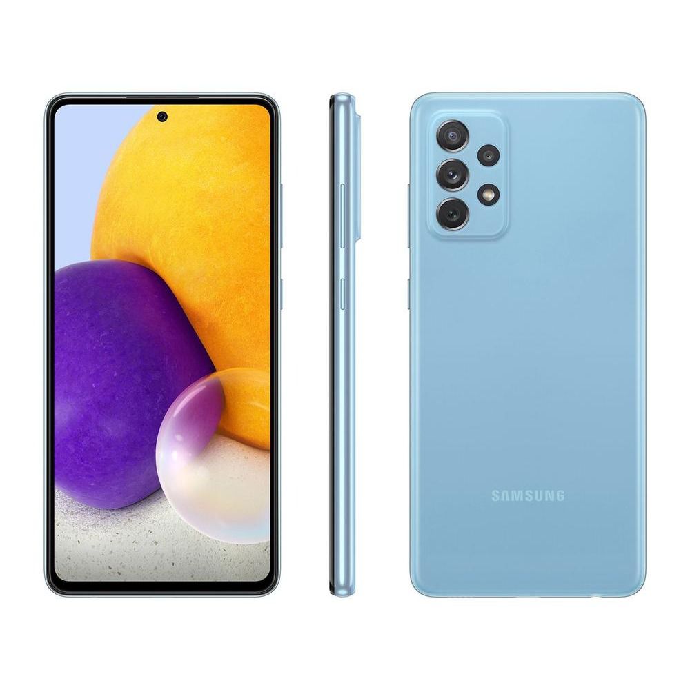 Smartphone Samsung Galaxy A72 128gb Azul 4g 6gb Ram Tela 6 7” Câm