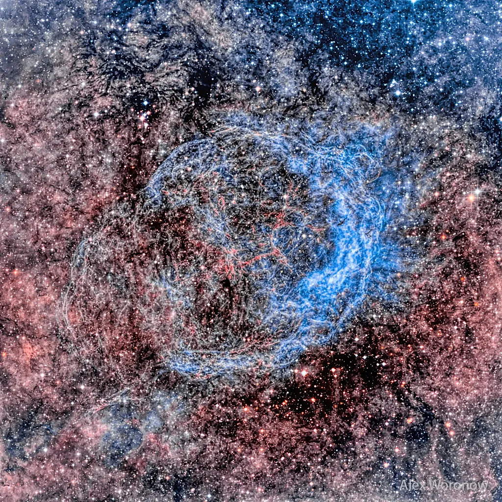 Estrela WR-18, cercada pela nebulosa NGC 3199 (Imagem: Reprodução/Alex Woronow)