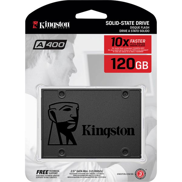 SSD Kingston A400 120GB - 500mb/s para Leitura e 320mb/s para Gravação - Sa400s37 [CUPOM]