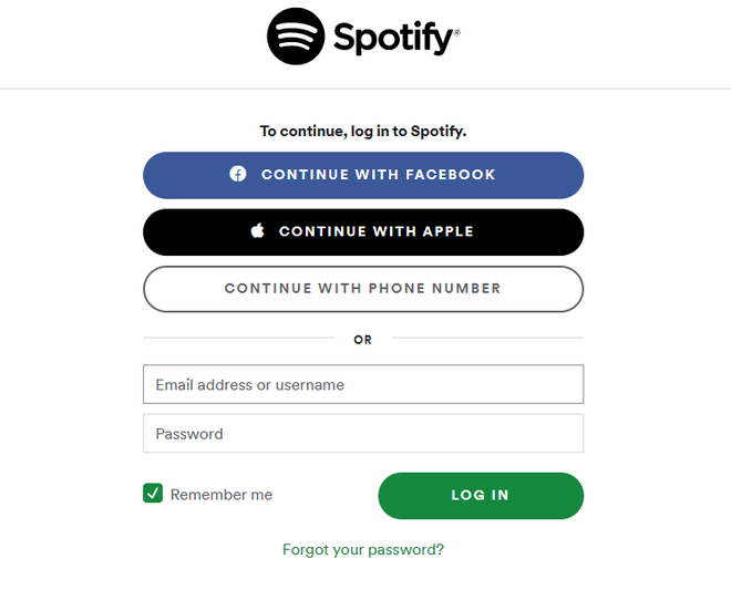 Faça login em sua conta do Spotify - (Captura: Canaltech/Felipe Freitas)