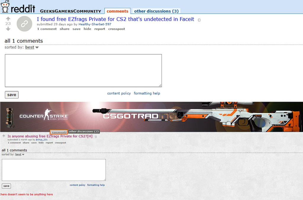 Os cibercriminosos propagandeiam supostas trapaças para jogos como CS2 no Reddit, entregando malwares no lugar (Imagem: AcronisTRU/Divulgação)