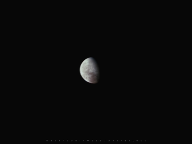 Registro do polo norte de Europa, feito pela sonda Juno (Imagem: Reprodução/NASA/SwRI/MSSS/Andrea Luck)