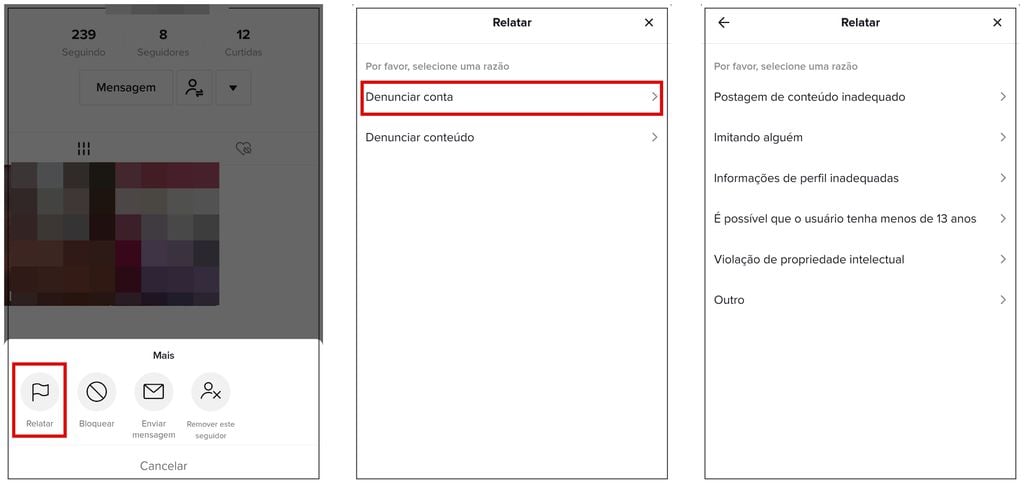 Como denunciar uma conta ou post no TikTok