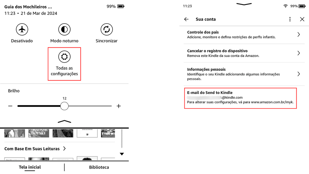 Como enviar arquivos para o Kindle por email (Imagem: Captura de tela/Bruno De Blasi/Canaltech)