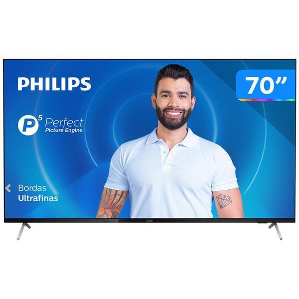 Smart TV 4K 70” Philips 70PUG7625/78 - Wi-Fi Bluetooth HDR10+ 3 HDMI 2 USB [CUPOM EXCLUSIVO]