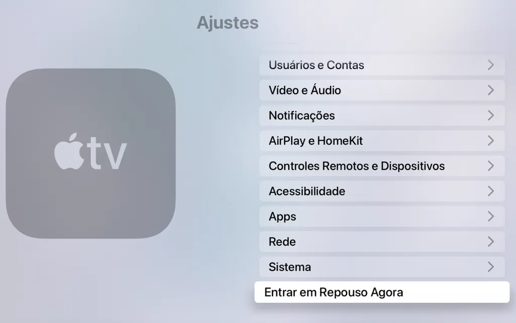 Coloque a Apple TV em repouso (Imagem: Thiago Furquim)