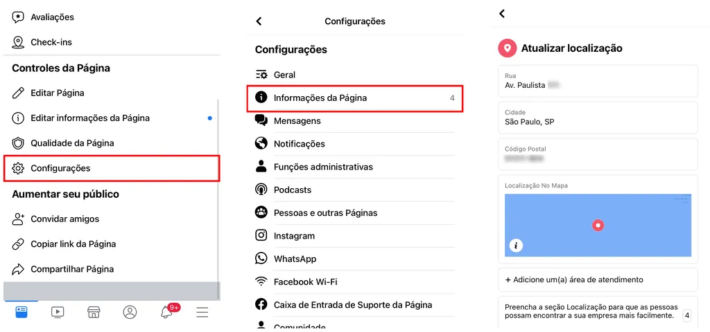 Acesse suas "Informações de Página" para personalizar uma localização (Captura de tela: Canaltech/Felipe Freitas)