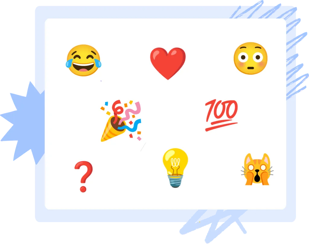 Vários emojis estarão disponíveis para reações (Imagem: Reprodução/Google)