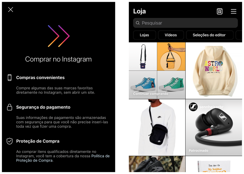 As pessoas podem explorar catálogos e encontrar produtos no Instagram Shopping (Captura de tela: Canaltech/Felipe Freitas)