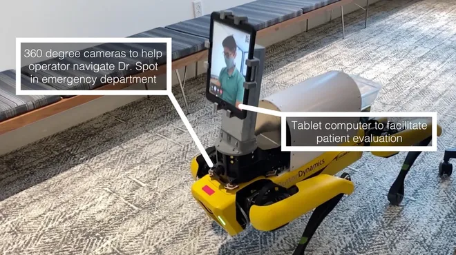 Câmeras, sensores e um tablet ajudam na interação com os pacientes (Imagem: Reprodução/MIT)