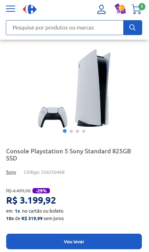 Console playstation 5 825gb ssd