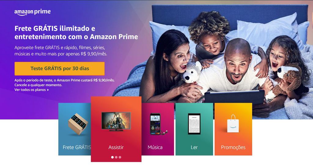 Site do Amazon Prime: anúncio da chegada do serviço derrubou o valor de mercado da concorrência no Brasil