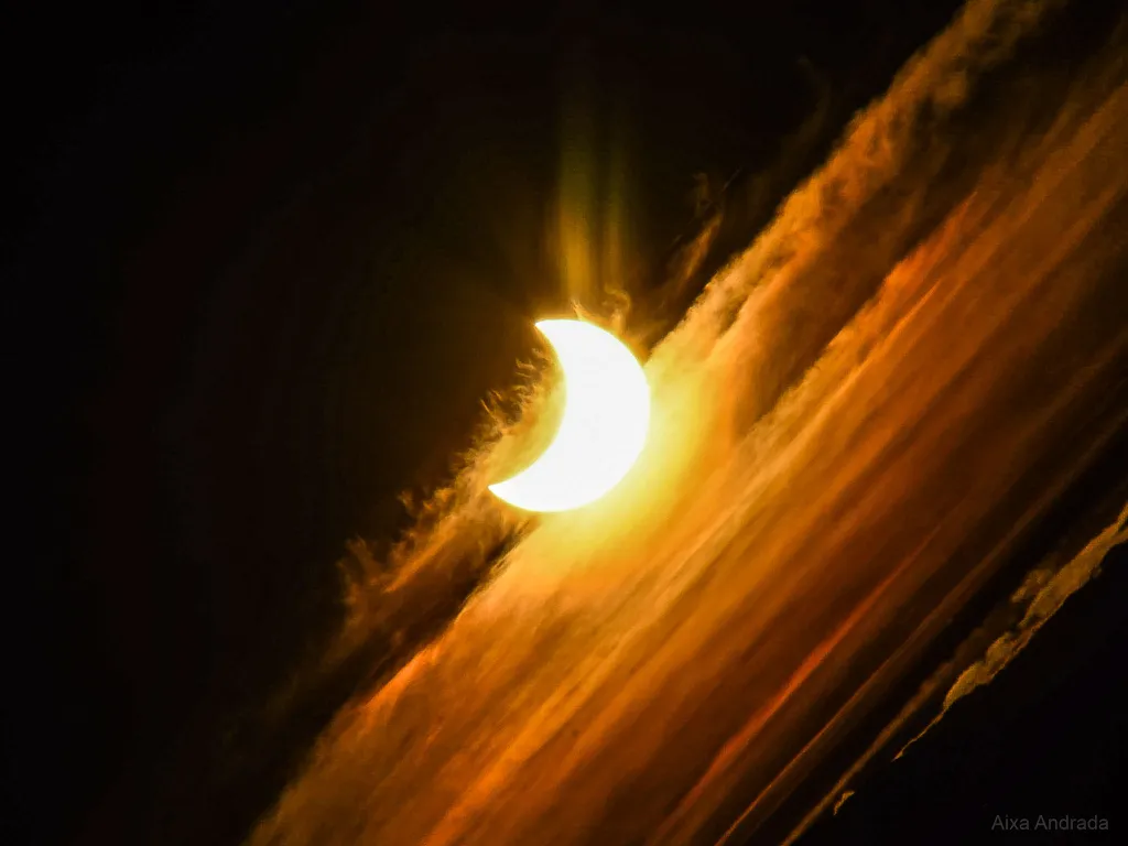 Eclipse solar parcial registrado na Argentina (Imagem: Reprodução/Aixa Andrada)