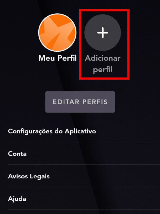 Em seguida, toque em "Adicionar perfil" (Captura de tela: Matheus Bigogno)