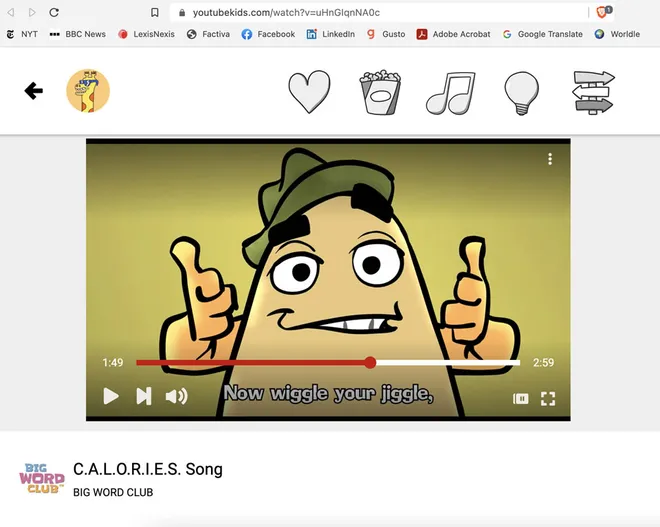 Um vídeo supostamente infantil influenciava crianças a perderem peso (Imagem: Reprodução/YouTube Kids)