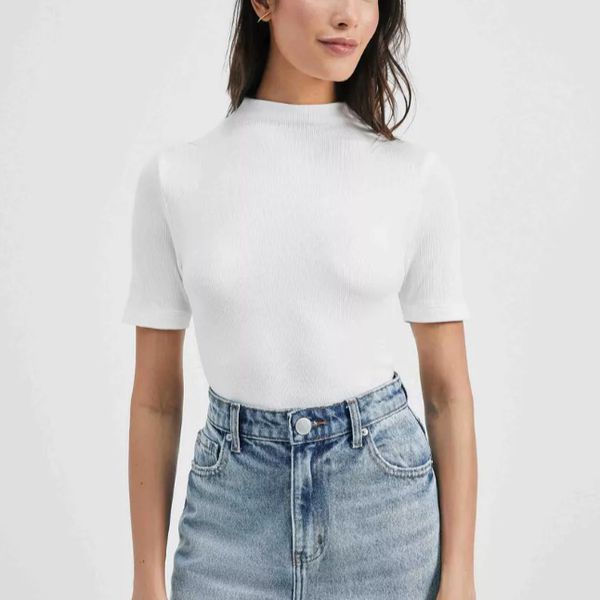 Blusa Básica Feminina Canelada Gola Alta Hering