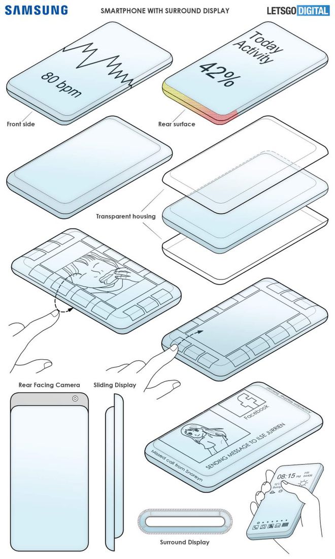 Aplicações e visual da patente da Samsung (Foto: Reprodução/LetsGoDigital)