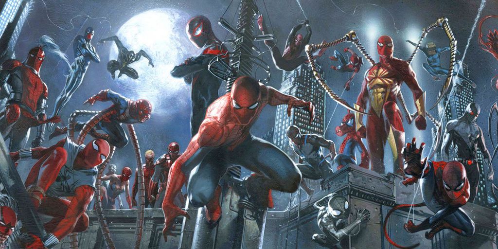 O Aranhaverso já existia nos quadrinhos antes de virar modinha nos cinemas (Imagem: Reprodução/Marvel Comics)