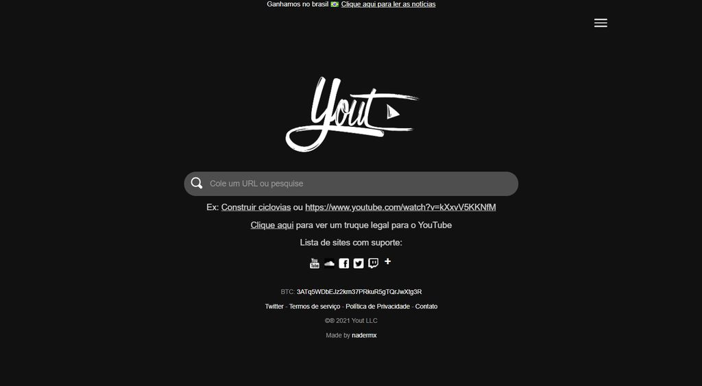 O Yout.com está funcionando no Brasil/ Imagem: Felipe Ribeiro/ Canaltech 