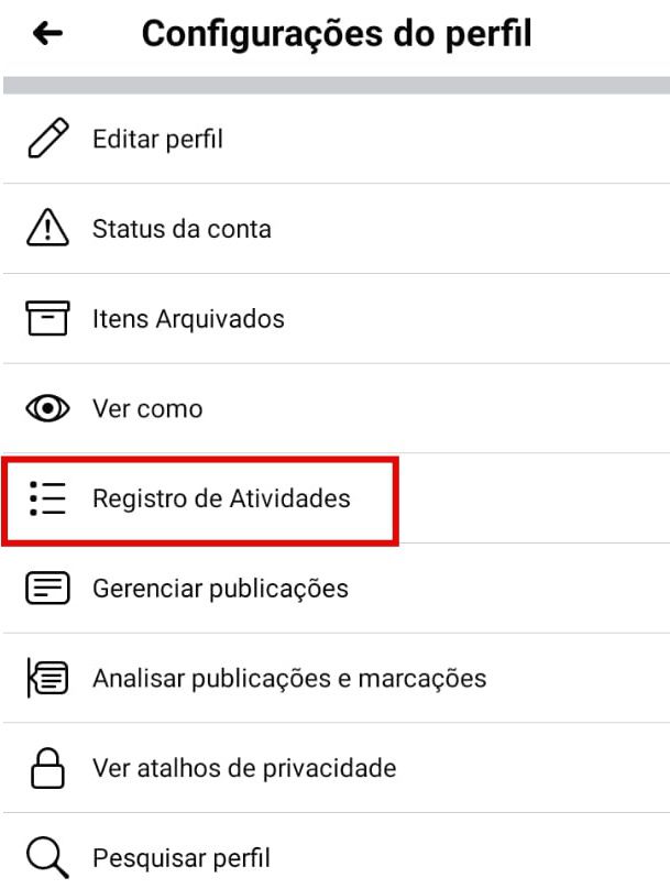 O Registro de atividades pode ser acessado tanto pelo desktop, quanto pelo app (Imagem: Guadalupe Carniel/Captura de tela)