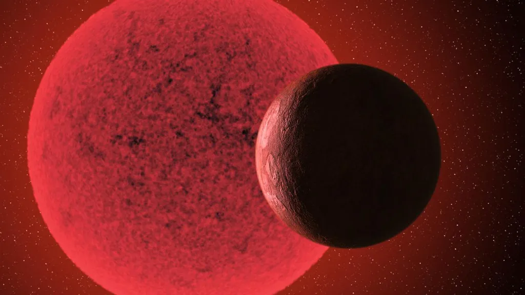 Exoplaneta na órbita de uma estrela anã vermelha (Imagem: Reprodução/Gabriel Pérez Díaz/SMM)