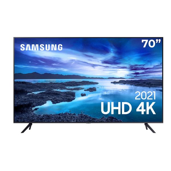 Samsung Smart TV UHD 4K 70" com Processador Crystal 4K, Controle Único, Alexa Built in e Wi-Fi - 70AU7700