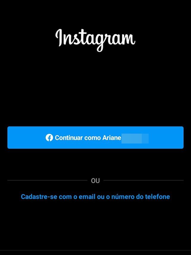 Problema no Instagram: faça login diretamente com o Facebook para evitar o esquecimento da senha (Captura de tela: Ariane Velasco)