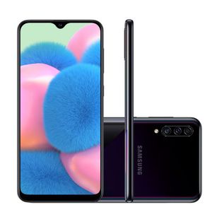 Smartphone Samsung Galaxy A30S SM-A307M Preto - Tela Infinita 6.4", Câmera 25MP+5MP+8MP, Frontal de 16 MP, Octa Core 1.8GHz, 64GB, 4GB, Android 9