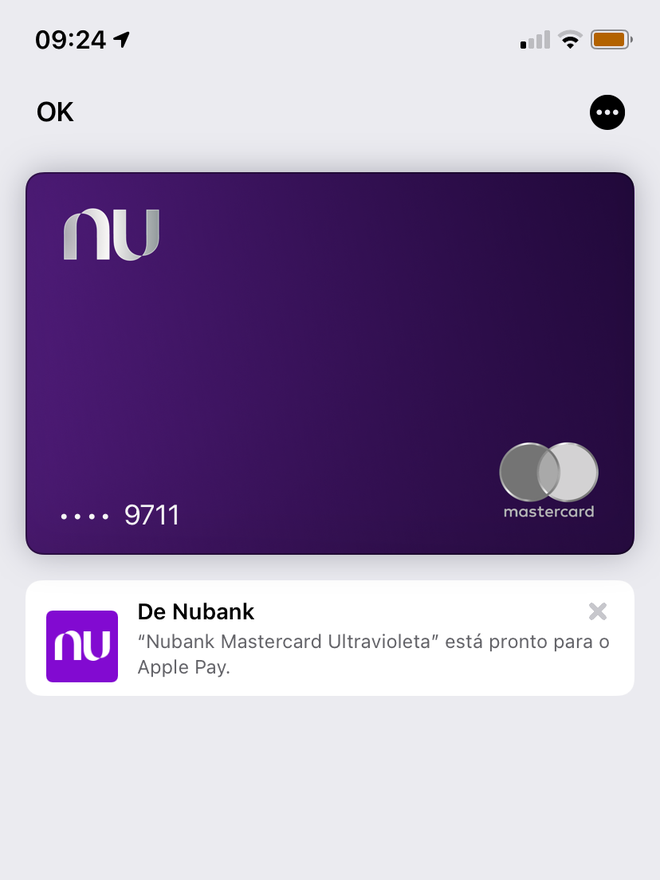 Utilize seu cartão Nubank para pagamentos por aproximação - Captura de tela: Lucas Wetten (Canaltech)