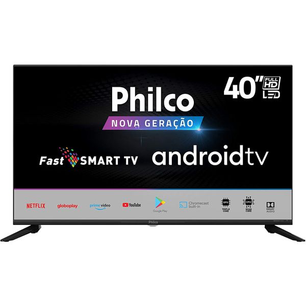 Smart Android Google TV PHILCO 40" TV PTV40G71AGBL LED - GLOBO PLAY- YOUTUBE