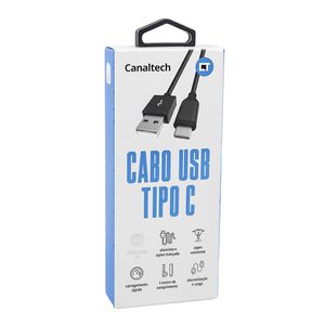 Cabo Canaltech USB Tipo-C Nylon Preto 1m