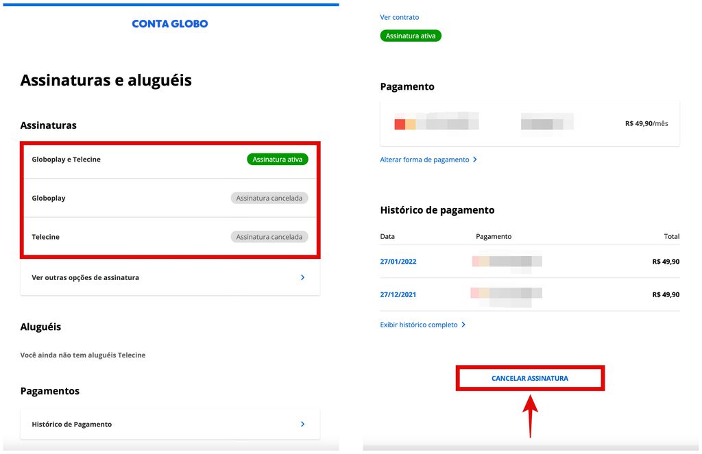 Como cancelar o Globoplay: acesse sua conta Google e selecione o serviço (Captura de tela: Caio Carvalho)