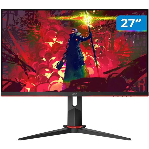 Monitor Gamer AOC G2 Hero 27” LED Widescreen - Full HD HDMI VGA IPS 144Hz 1ms 27G2/BK | CUPOM EXCLUSIVO