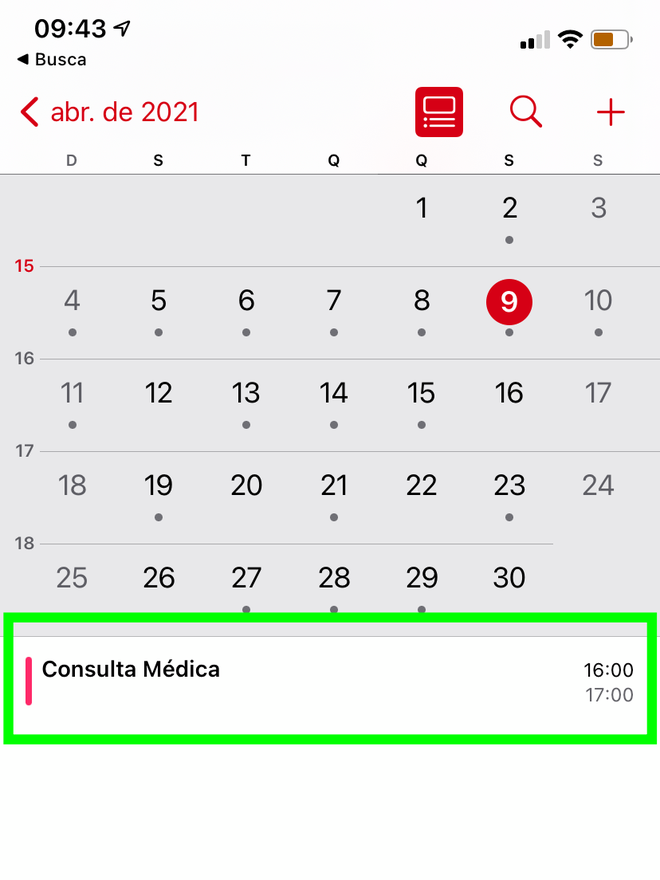 Entre em um evento do seu calendário do iOS. Captura de tela: Lucas Wetten (Canaltech)